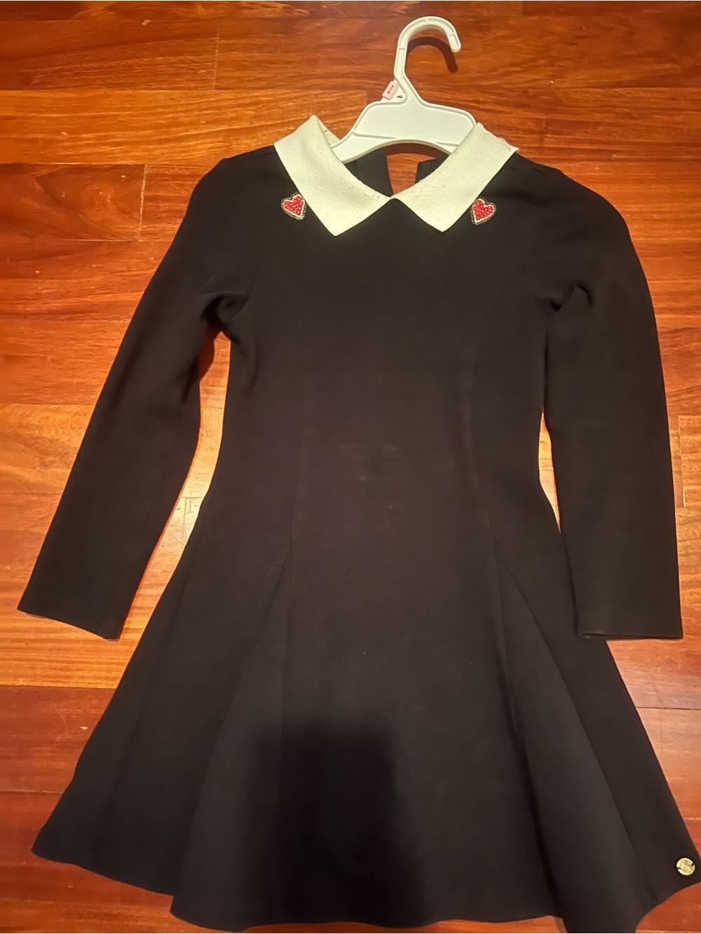 IKKS Black dress with white collar Trim